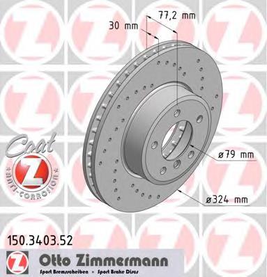 150340352 Zimmermann Гальмо дискове переднє
