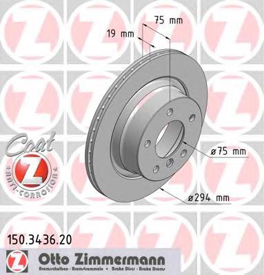 Диск гальмівний задній 150343620 Zimmermann