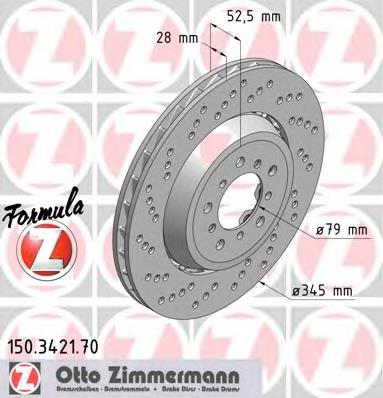 Диск гальмівний задній Zimmermann 150342170