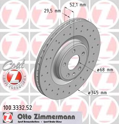 Диск переднього гальма Zimmermann 100333252 ціна, від 97.01 USD