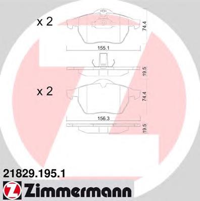 Гальмівні колодки Zimmermann 218291951 ціна, від 20.23 USD