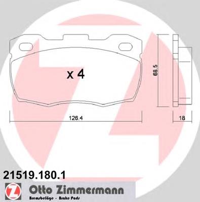 215191801 Zimmermann колодки гальмівні передні, дискові