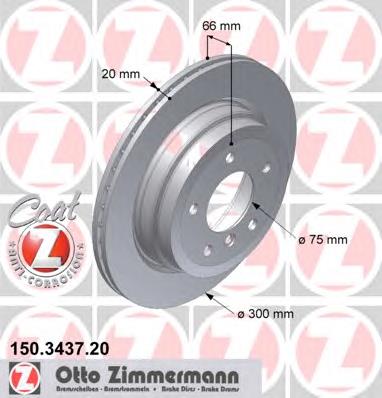 Купити 150343720 Zimmermann Диск заднього гальма