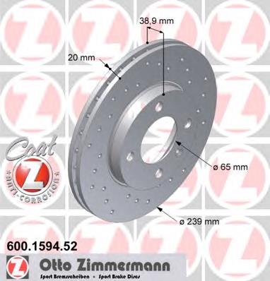 Гальмівні диски передні 600159452 Zimmermann