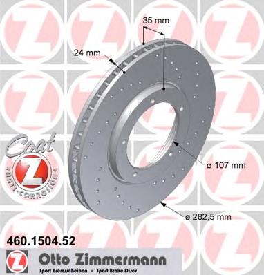 Диск гальмівний передній 460150452 Zimmermann