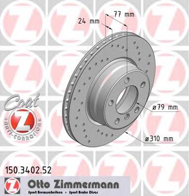 Гальмівні диски передні 150340252 Zimmermann