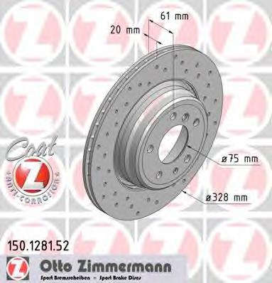 Задні дискові гальма Zimmermann 150128152 ціна, від 74.40 USD