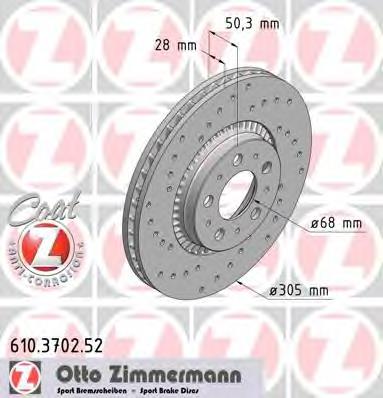Гальмівні диски передні 610370252 Zimmermann