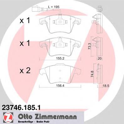 237461851 Zimmermann Передні гальмівні колодки