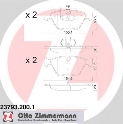 Купити 237932001 Zimmermann Колодки гальмівні передні, дискові