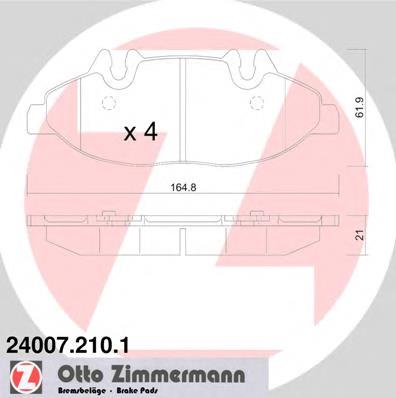 Тормозні колодки Zimmermann 240072101