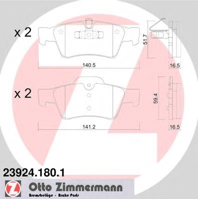 Задні гальмівні колодки Zimmermann 239241801 ціна, від 40.43 USD