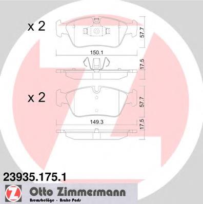 Гальмівні колодки Zimmermann 239351751 ціна, від 41.37 USD