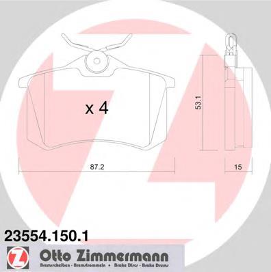 Задні гальмівні колодки Zimmermann 235541501 ціна, від 24.01 USD