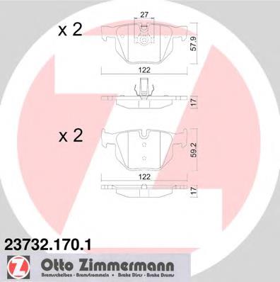 Задні гальмівні колодки Zimmermann 237321701 ціна, від 39.86 USD