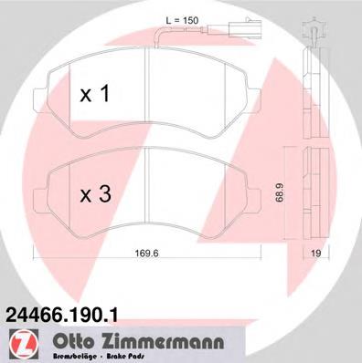 Передні тормозні колодки 244661901 Zimmermann