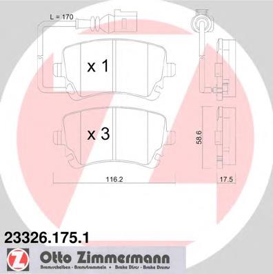 Задні гальмівні колодки Zimmermann 233261751 ціна, від 21.55 USD