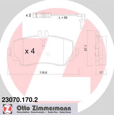 Купити 230701702 Zimmermann Колодки гальмівні передні, дискові