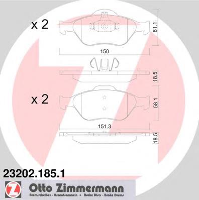 Гальмівні колодки Zimmermann 232021851 ціна, від 18.88 USD