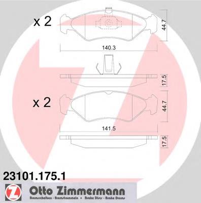 231011751 Zimmermann колодки гальмівні передні, дискові