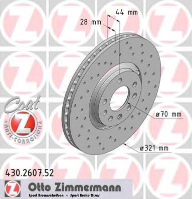 Диск гальмівний передній 430260752 Zimmermann