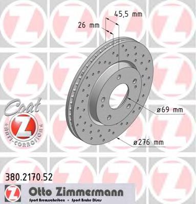 380217052 Zimmermann Гальмо дискове переднє