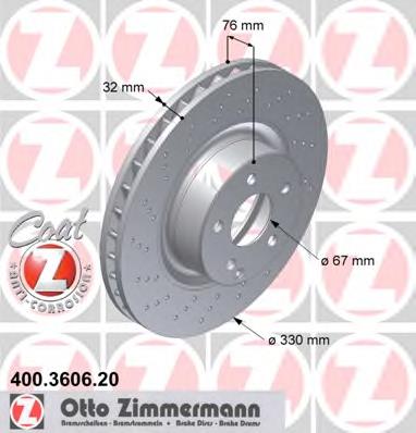 400360620 Zimmermann Гальмо дискове переднє