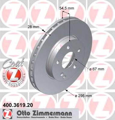 Диск переднього гальма Zimmermann 400361920 ціна, від 57.27 USD