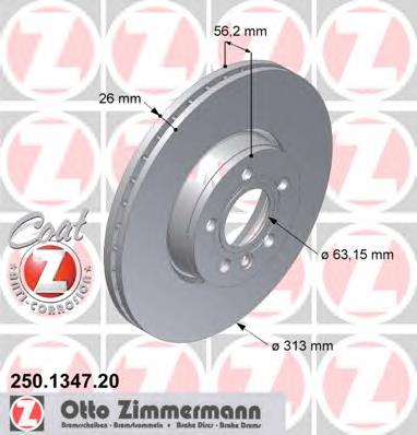250134720 Zimmermann диск гальмівний передній