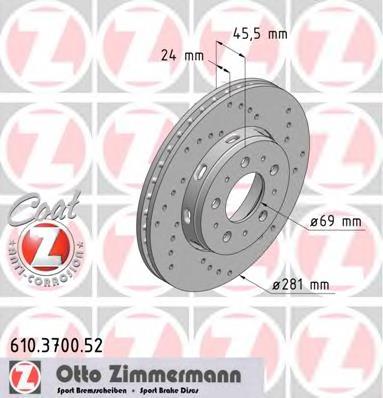 Купити 610370052 Zimmermann Ротор гальмівний