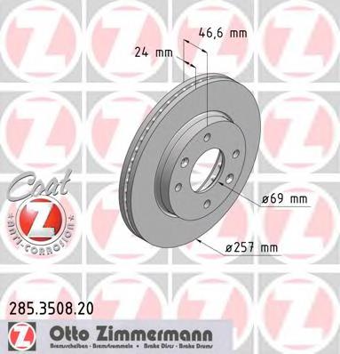 Гальмівні диски передні 285350820 Zimmermann