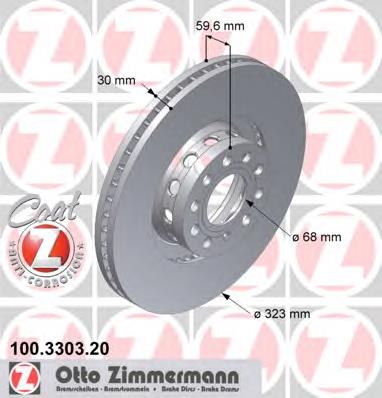 100330320 Zimmermann диск гальмівний передній