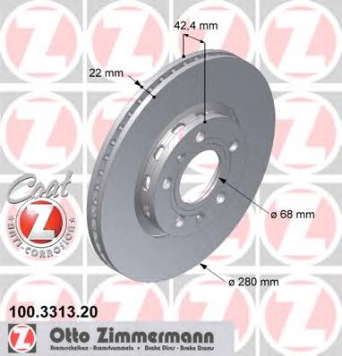 Гальмівні диски 100331320 Zimmermann