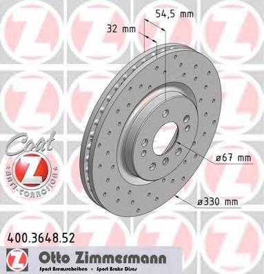 400364852 Zimmermann Гальмо дискове переднє