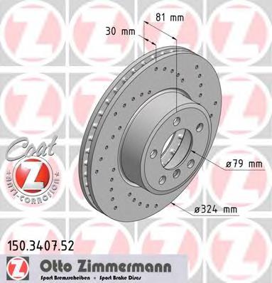Гальмівні диски передні 150340752 Zimmermann
