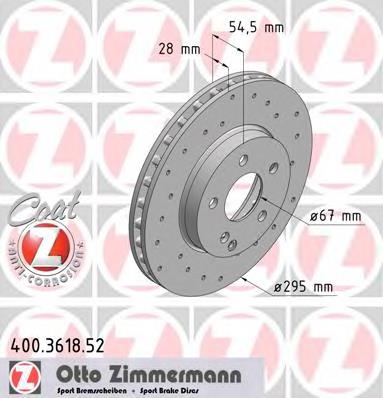 Диск переднього гальма Zimmermann 400361852 ціна, від 63.61 USD