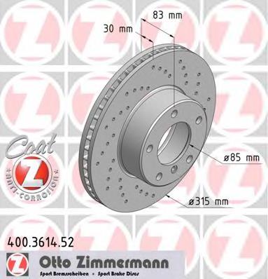 400361452 Zimmermann Гальмо дискове переднє