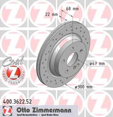 Купити 400362252 Zimmermann Диск заднього гальма