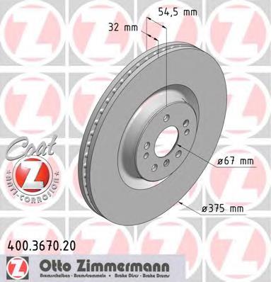 Диск переднього гальма Zimmermann 400367020 ціна, від 116.78 USD