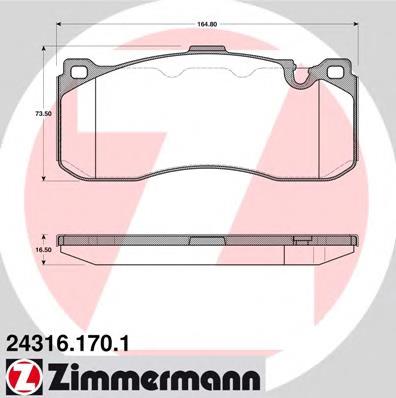 Гальмівні колодки Zimmermann 243161701 ціна, від 56.01 USD