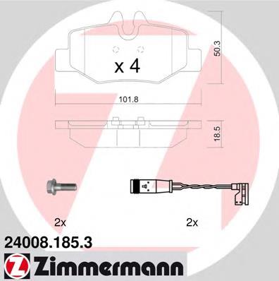 Задні гальмівні колодки Zimmermann 240081853 ціна, від 17.41 USD