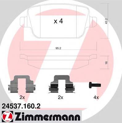 Задні гальмівні колодки Zimmermann 245371602 ціна, від 18.40 USD