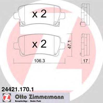 Купити 244211701 Zimmermann Задні колодки
