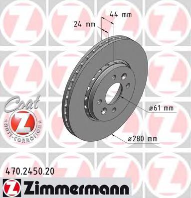 Диск переднього гальма Zimmermann 470245020 ціна, від 34.56 USD