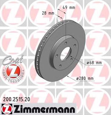 200251520 Zimmermann Гальмо дискове переднє
