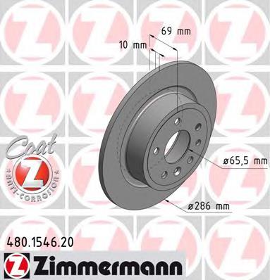 Диск гальмівний задній 480154620 Zimmermann