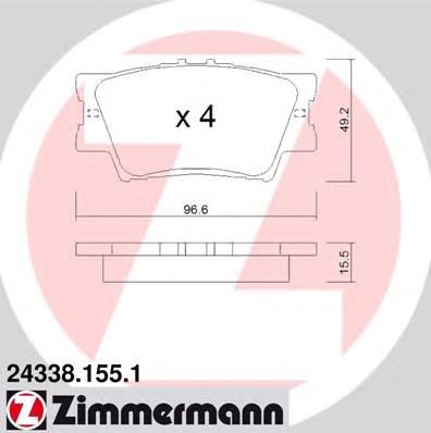 Задні гальмівні колодки Zimmermann 243381551 ціна, від 24.35 USD