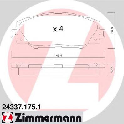 Тормозні колодки Zimmermann 243371751