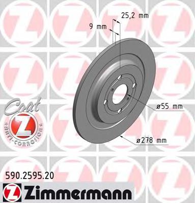 590259520 Zimmermann диск гальмівний задній