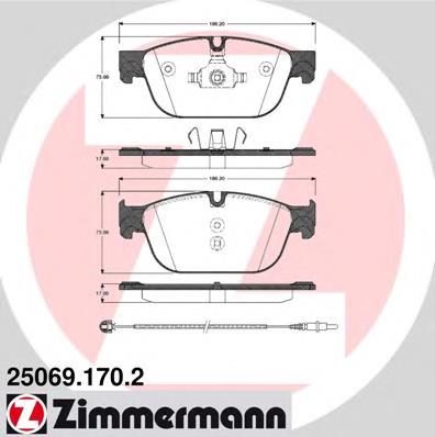 Передні тормозні колодки 250691702 Zimmermann